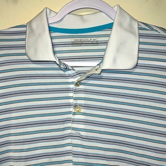 Mens NIKE GOLF striped polo shirt size Large - Picture 2 of 6